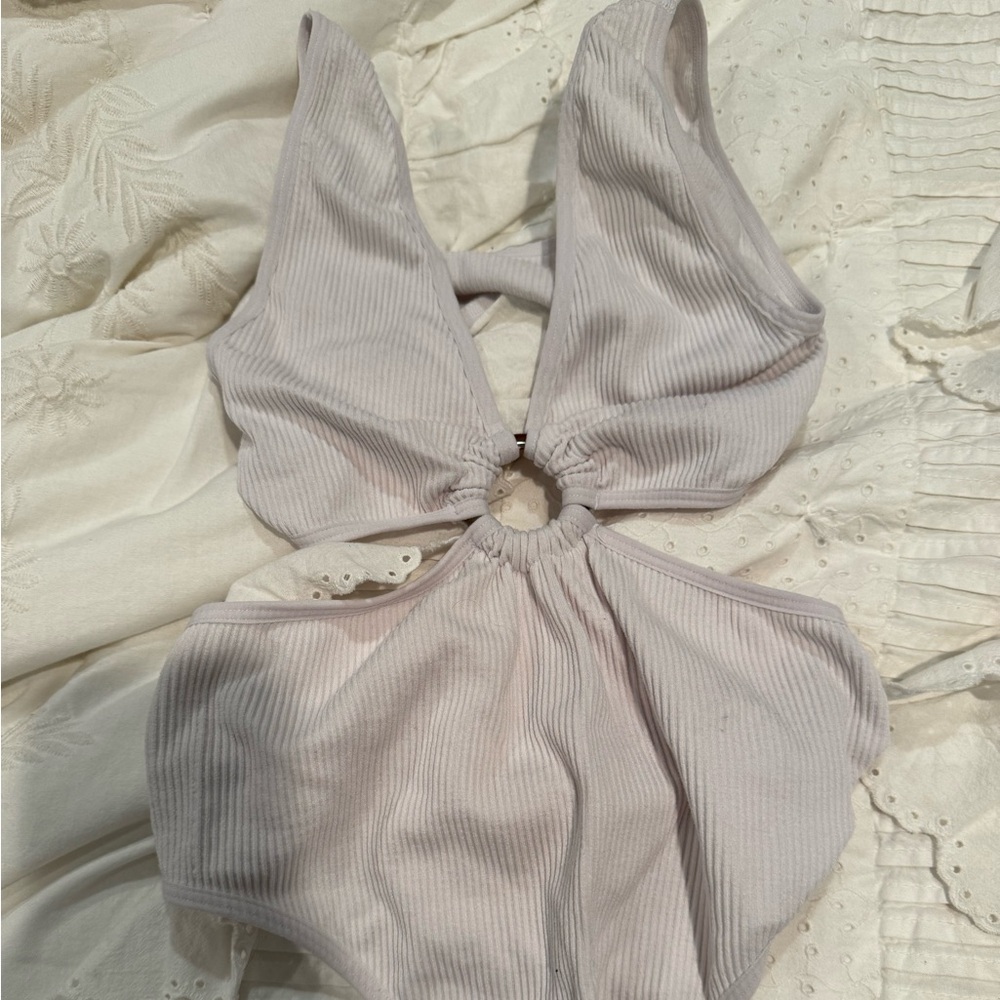 White cut up body suit